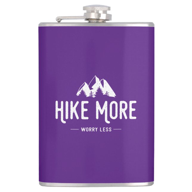 Hike More Worry Less Hip Flask (Front)