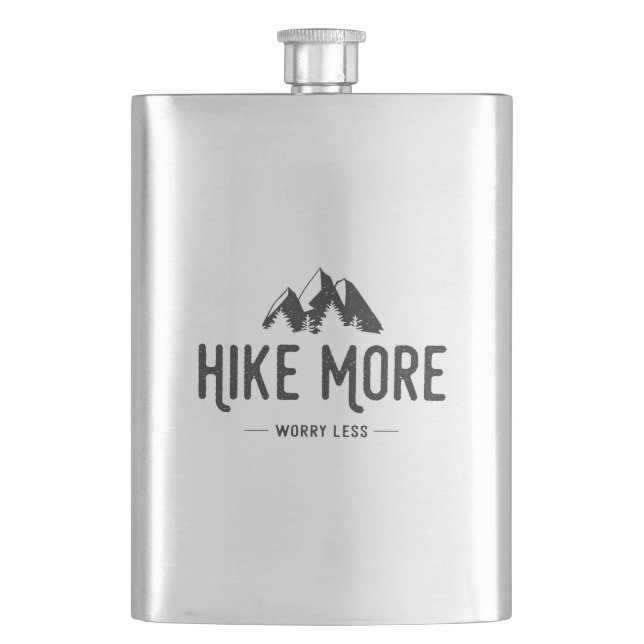 Hike More Worry Less Hip Flask (Front)