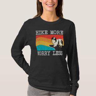 Hike More Worry Less Japanese Chin Graphic Hiking T-Shirt