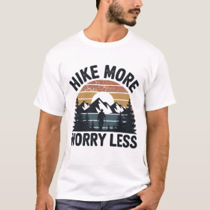 Hike More, Worry Less – Retro Sunset Hiking Tee