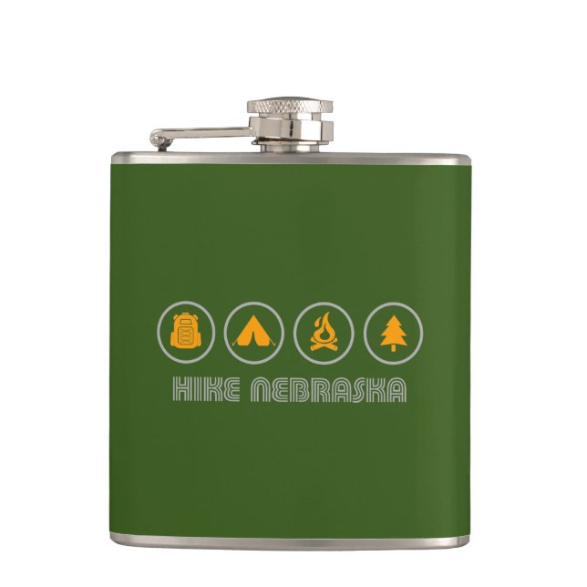 Hike Nebraska Hip Flask (Front)