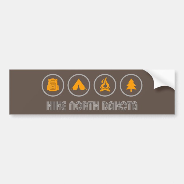 Hike North Dakota Bumper Sticker (Front)