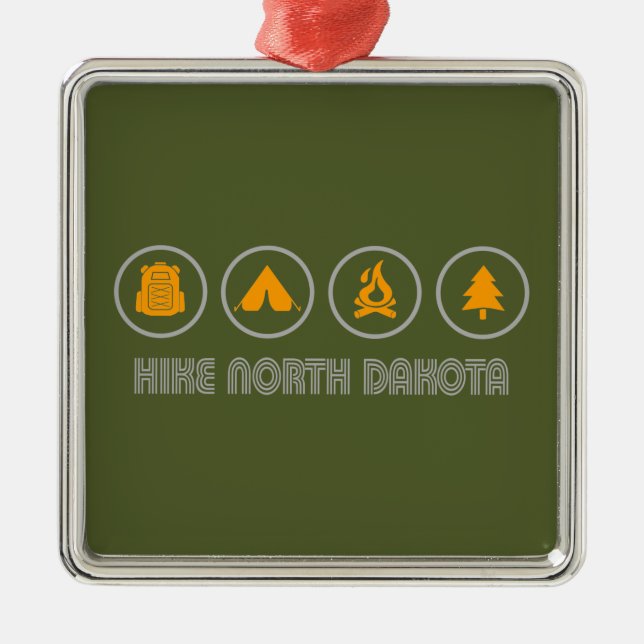 Hike North Dakota Metal Ornament (Front)