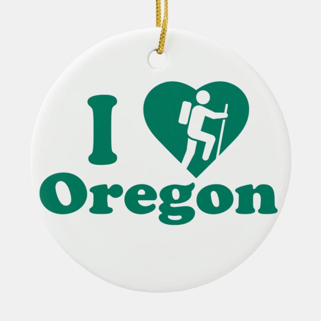 Hike Oregon Ceramic Ornament (Front)