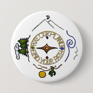 Hike Our Planet Hiker's Soul Compass 3" Button
