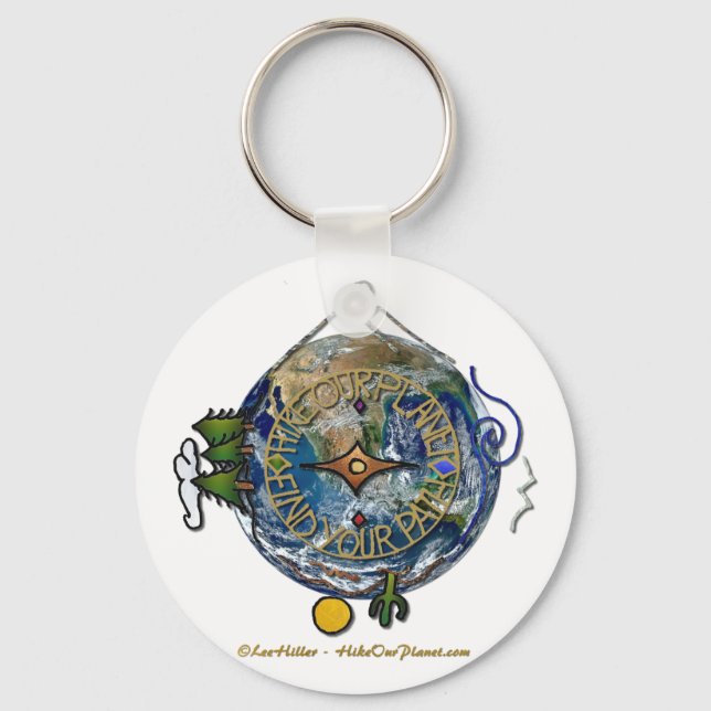 Hike Our Planet Hiker's Soul Compass Earth Keychain (Front)