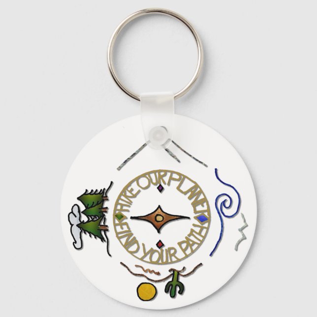 Hike Our Planet Hiker's Soul Compass Keychain (Front)