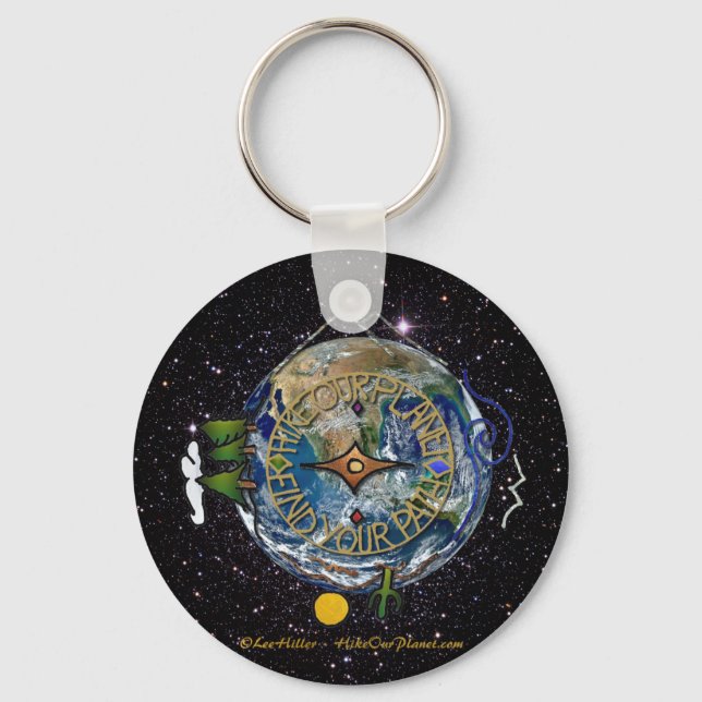 Hike Our Planet Hiker's Soul Compass Space Keychain (Front)