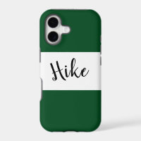 HIKE Text Bold Wide Camp Green White Stripes