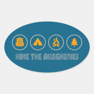 Hike The Allegheny Mountains Oval Sticker