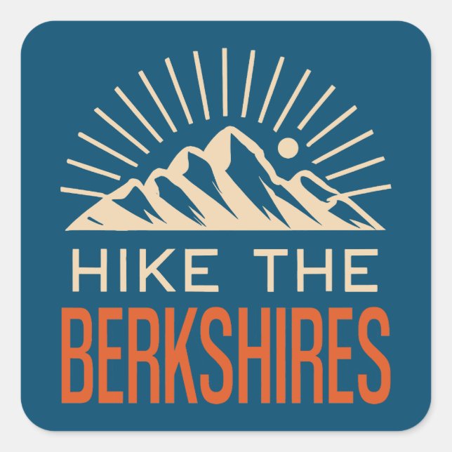 Hike The Berkshires Massachusetts Sunburst Square Sticker (Front)