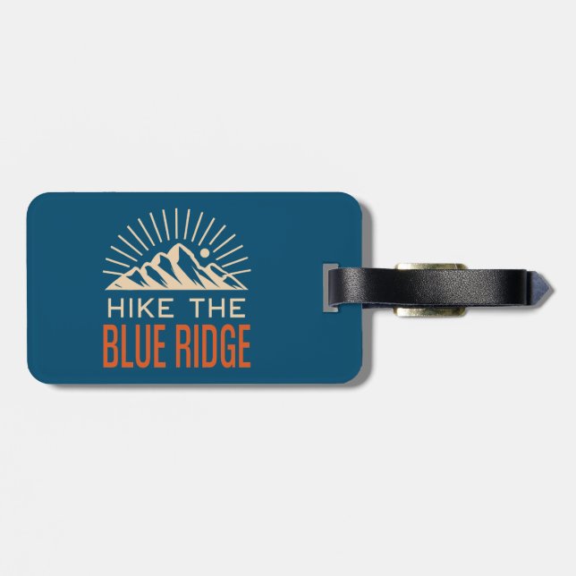 Hike The Blue Ridge Mountains Sunburst Luggage Tag (Back Horizontal)