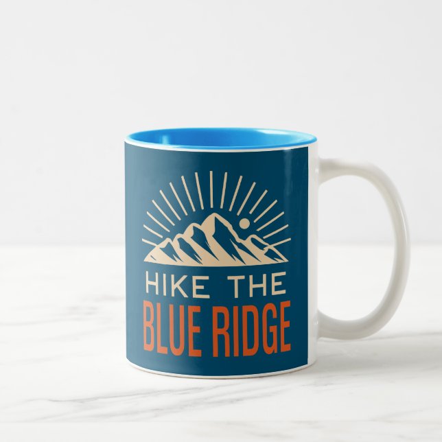 Hike The Blue Ridge Mountains Sunburst Two-Tone Coffee Mug (Right)