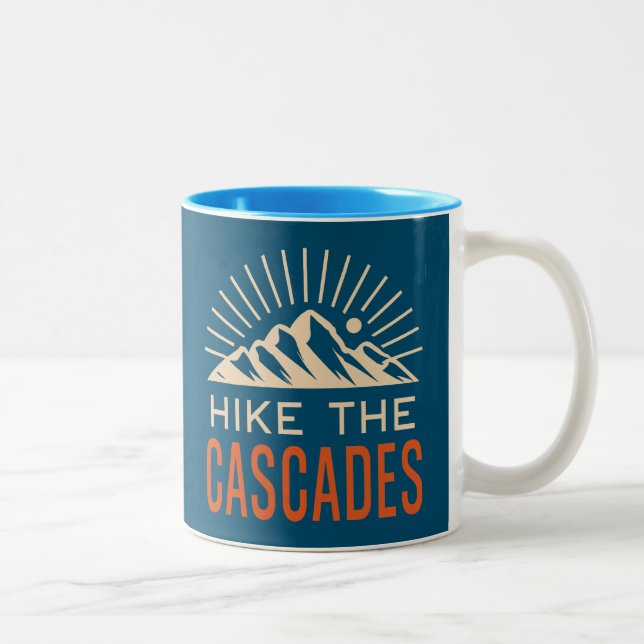 Hike The Cascades Sunburst Two-Tone Coffee Mug (Right)