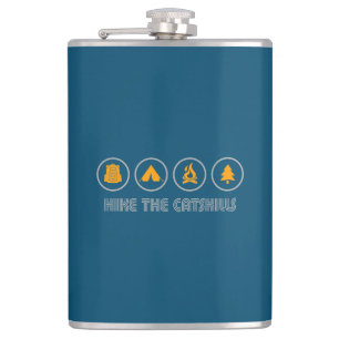Hike The Catskills New York Hip Flask
