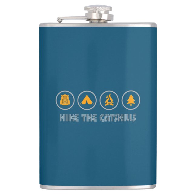 Hike The Catskills New York Hip Flask (Front)