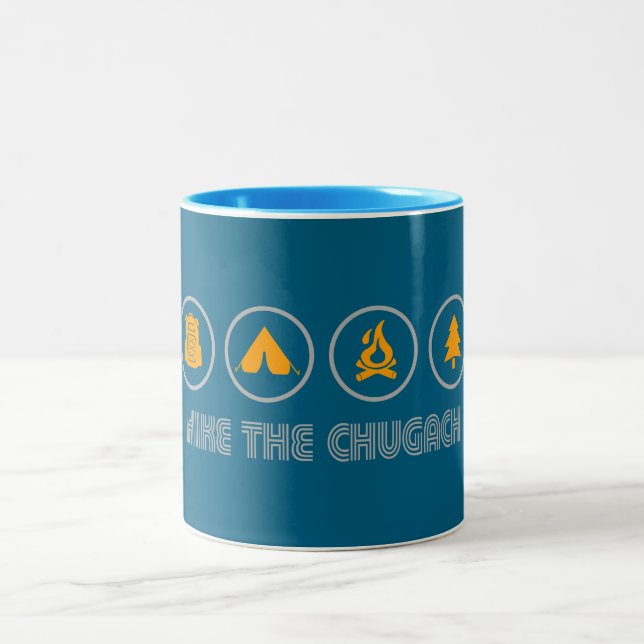 Hike The Chugach Mountains Alaska Two-Tone Coffee Mug (Center)