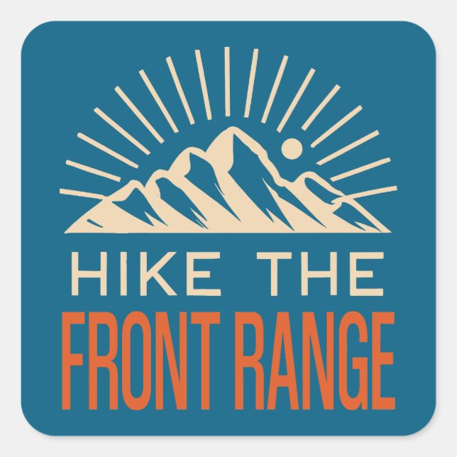 Hike The Front Range Sunburst Square Sticker (Front)