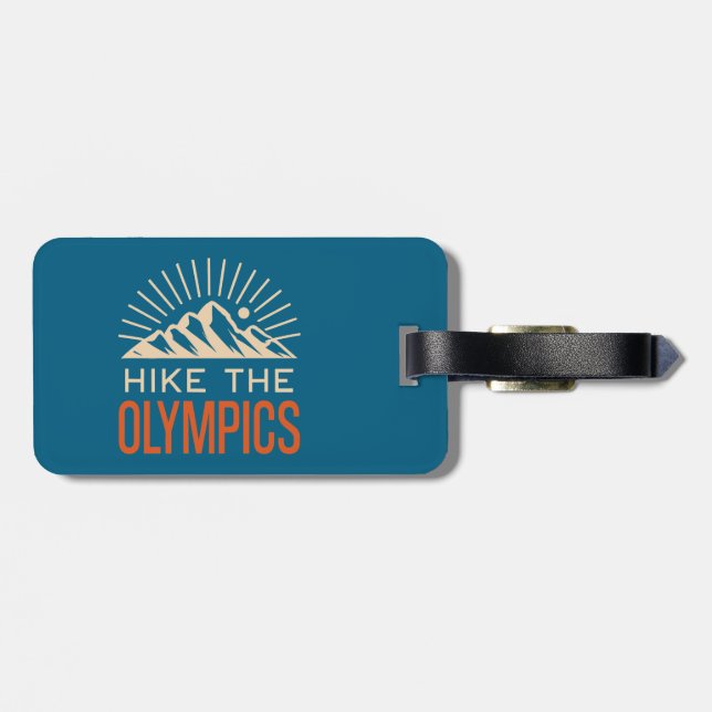 Hike The Olympic Mountains Washington Sunburst Luggage Tag (Back Horizontal)