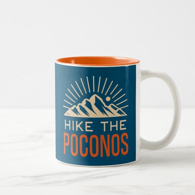 Hike The Poconos Sunburst Two-Tone Coffee Mug (Right)