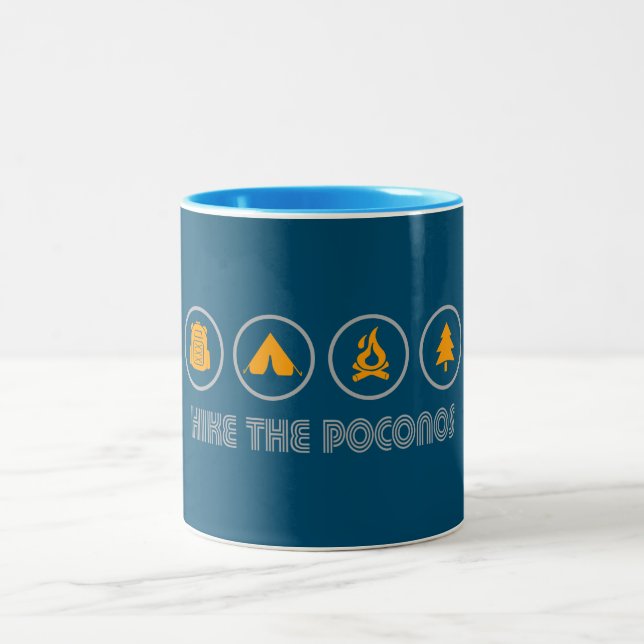 Hike The Poconos Two-Tone Coffee Mug (Center)