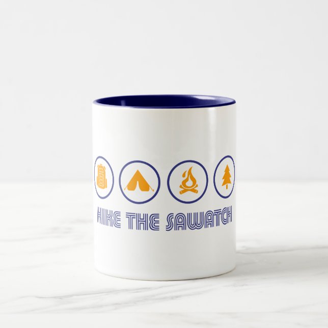 Hike The Sawatch Range Colorado Two-Tone Coffee Mug (Center)
