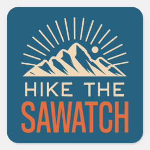 Hike The Sawatch Range Sunburst Square Sticker