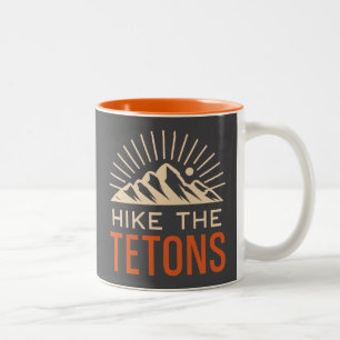 Hike The Tetons Sunburst Two-Tone Coffee Mug