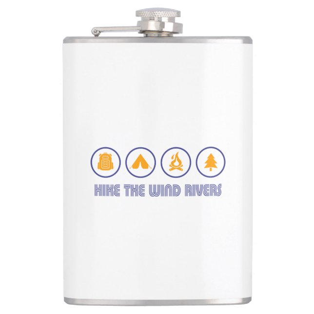 Hike The Wind River Mountain Range Hip Flask (Front)