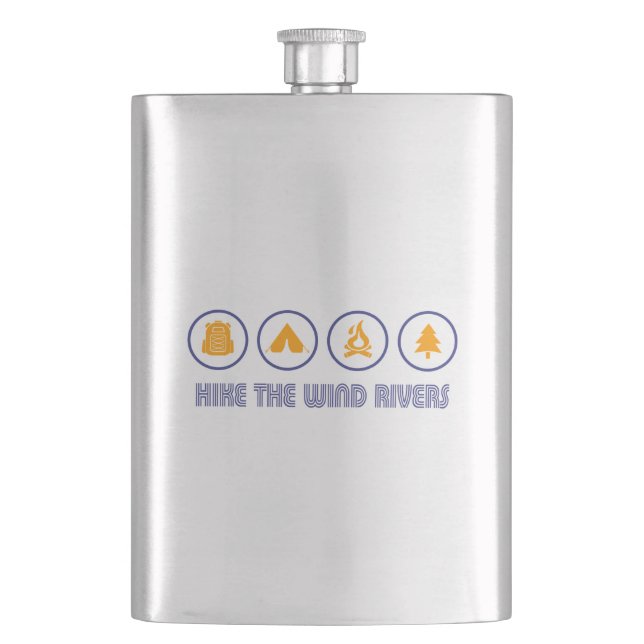 Hike The Wind River Mountain Range Hip Flask (Front)