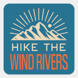 Hike The Wind Rivers Sunburst Square Sticker