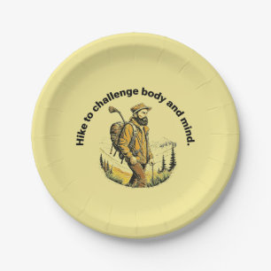 Hike to challenge body and mind. paper plate