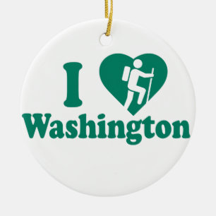 Hike Washington Ceramic Ornament