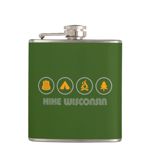 Hike Wisconsin Hip Flask (Front)