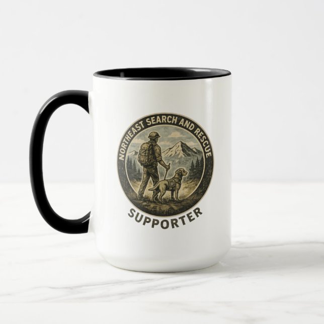 Hiker and Labrador Retriever Search and Rescue Mug (Left)