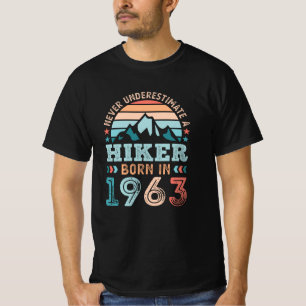 Hiker born in 1963 60th Birthday Hiking Retro Gift T-Shirt