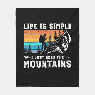 Hiker I Just Need The Mountains Fleece Blanket