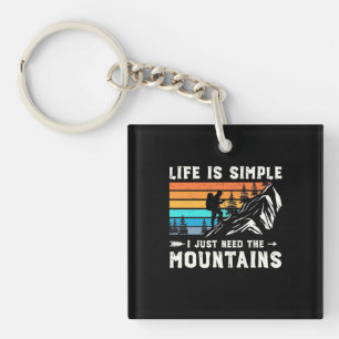 Hiker I Just Need The Mountains Keychain