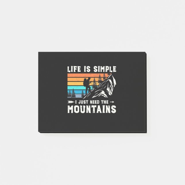 Hiker I Just Need The Mountains Post-it Notes (Front)