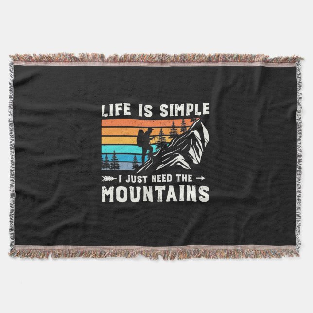 Hiker I Just Need The Mountains Throw Blanket (Front)