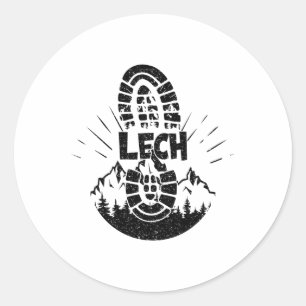 Hiker Lech Vorarlberg Austria Vacation Classic Round Sticker