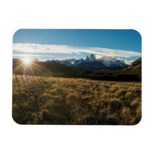 Hiker Looking At Fitz Roy Mountains, Patagonia Magnet