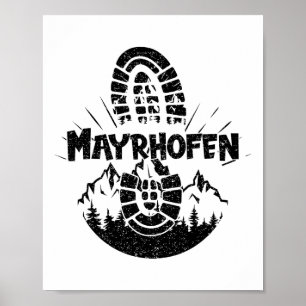 Hiker Mayrhofen Tyrol Austria Vacation  Poster