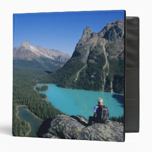 Hiker overlooking turquoise-coloured Lake Binder