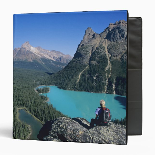 Hiker overlooking turquoise-coloured Lake Binder (Front/Inside)