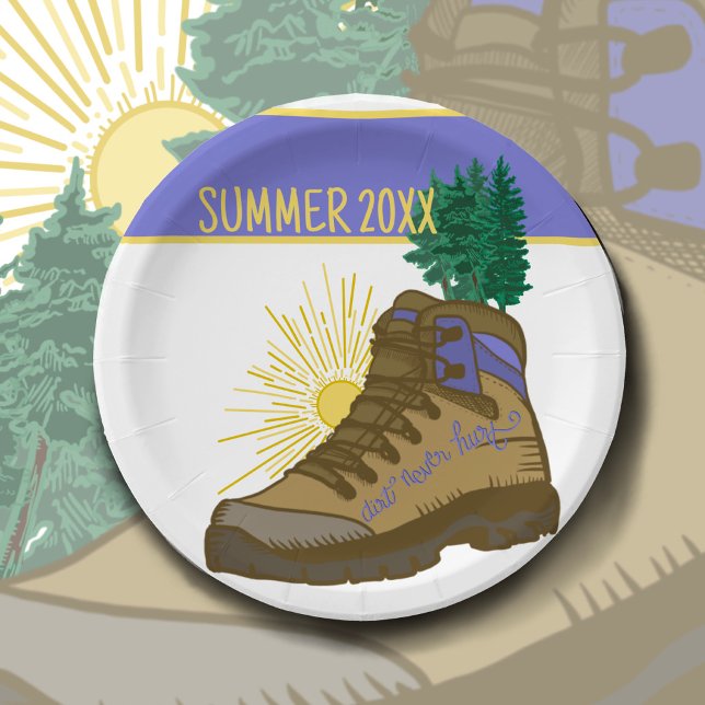 Hiker Personalized Camping Picnic Paper Plate (Creator Uploaded)