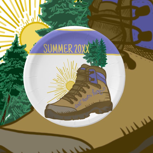 Hiker Personalized Camping Picnic Paper Plate (Creator Uploaded)