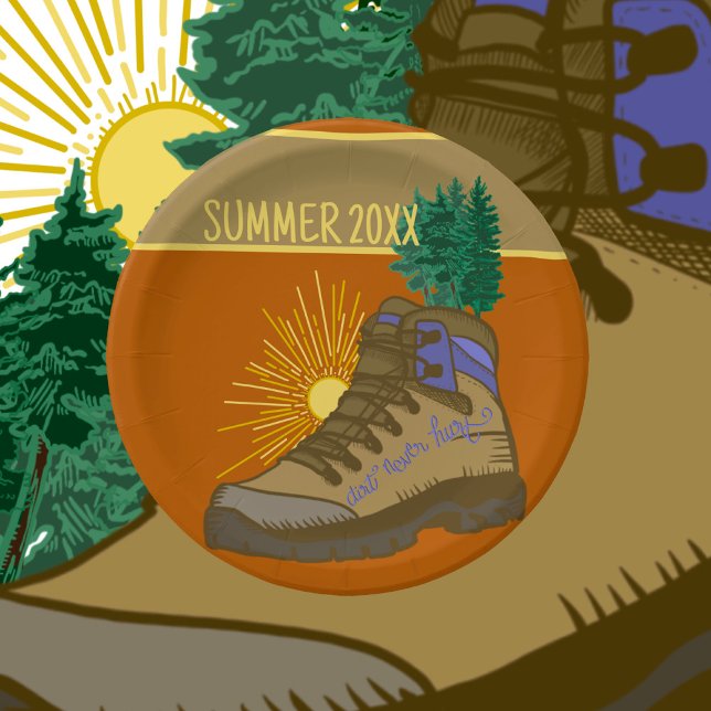 Hiker Personalized Camping Picnic Paper Plate (Creator Uploaded)