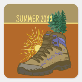 Hiker Personalized Camping Square Sticker