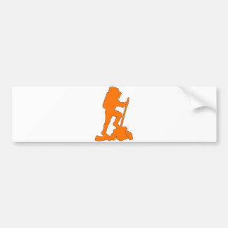 Hiker Silhouette Emblem Graphic Design Backpacker Bumper Sticker